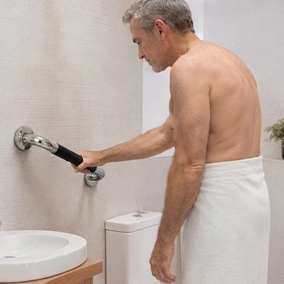 Barre d'appui homme avec serviette tenant bar