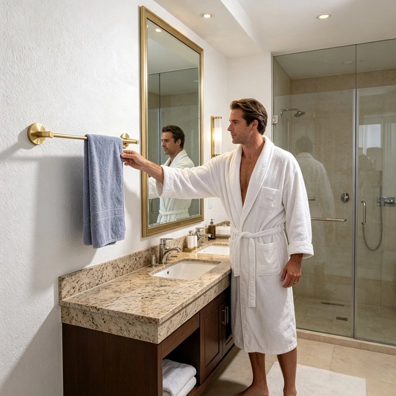 Porte serviette homme place serviette