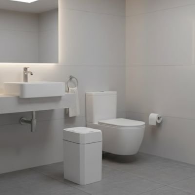 Poubelle salle de bain entre sous lavabo