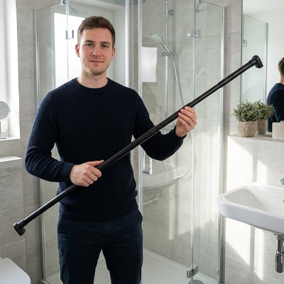Barre de douche homme avec bar dans les mains