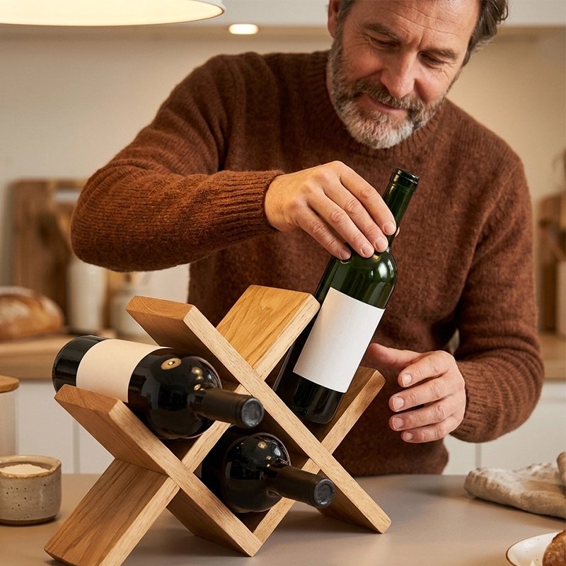 Casier bouteille homme prenant bouteille